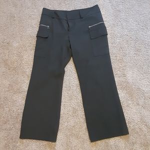 Black Sz 6 Old Navy Essential Stretch Cargo Capris Zipper Pockets 25" Inseam